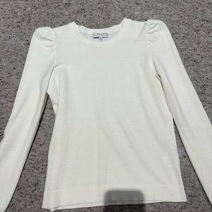 Milly - like new white long sleeved lightweight sweater with puff sleeve